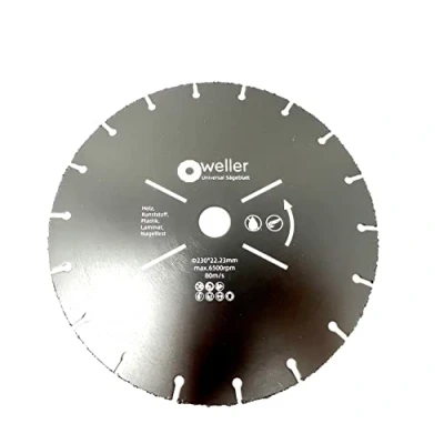 Abbildung von WELLERWERKZEUGE Multi Sägeblatt Trennscheibe 230x22,23mm Winkelschleifer für Laminat Holz Kunststoff Nagelfest