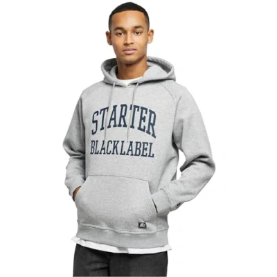 Abbildung von Starter Label Raglan Kapuzenpullover, Herren, Größe: Small, Heathergrey