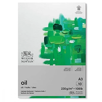 Abbildung von Winsor &amp; Newton 6532007 Ölmalpapier im Block 10 Blatt DIN A3, 230g/m², Säurefrei, ohne optische Aufheller, Alterungsbeständig für Ölfarben, Ölpastelle und andere schwere Farbaufträge
