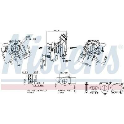 Abbildung von NISSENS 93233 Turbolader Abgasturbolader wassergekühlt pneumatisch mit Dichtungen OPEL: Vivaro A Combi, Van, RENAULT: TRAFIC 2 Kasten