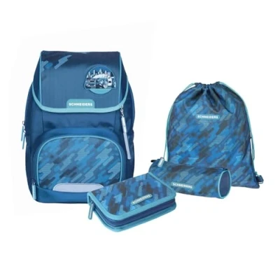 Abbildung von Schneiders Ergojet Set 6TEILIG Schulranzen für Kinder, Größe: One Size, Camo blue