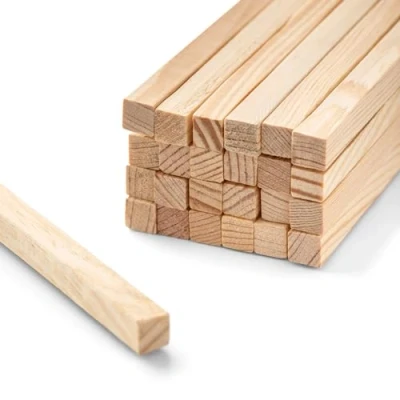 Abbildung von Mendi 25 Stück Holzstäbe Quadratisch 100 cm x 10 mm