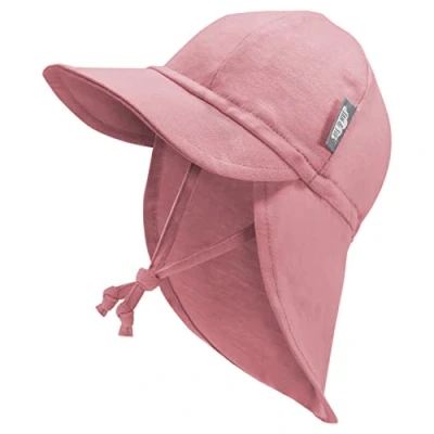 Abbildung von Jan &amp; Jul Baby Sonnenhut für Kleinkinder mit Krawatte und Nackenklappe (Altrosa, Größe M: 6 24 Monate)
