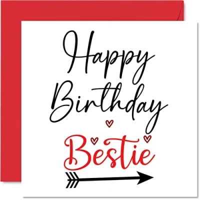Abbildung von Geburtstagskarten für Freunde Bestie tolle Happy Karte von Bestie, besondere Freunde, Geburtstagsgeschenke, 145 mm x Freundschaftsgrußkarten, Geschenk die beste Freundin