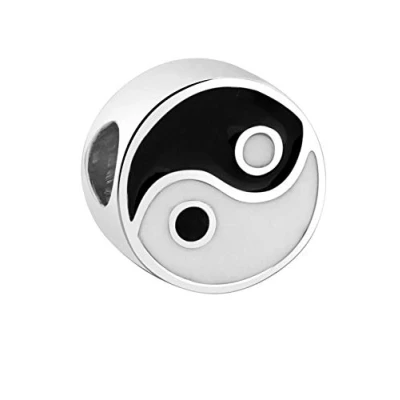 Abbildung von Nenalina Bead Anhänger Yin und Yang 925er Sterling Silber Charm kompatibel für alle gängigen Träger Armbänder Ketten 717537 001