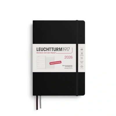 Abbildung von LEUCHTTURM1917 372469 Wochenkalender &amp; Notizbuch Medium (A5) 2026, 12 Monate, Schwarz, Deutsch