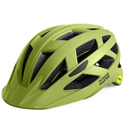 Abbildung von OutdoorMaster MIPS Fahrradhelm Zwei herausnehmbare Innenfutter &amp; Belüftung in Multi Environment Mountain, Autobahn für Jugendliche Erwachsene (Speed Gelb, 59 61CM)