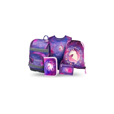 Abbildung von Baagl Zippy Pferd Set 5TLG Schulranzen für Kinder, Größe: One Size, Violett