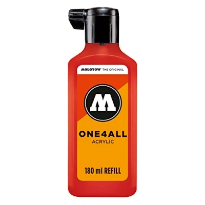 Abbildung von Molotow ONE4ALL Refill Acryl, Farbe 013 verkehrsrot 180 ml, Nachfülltinte für Permanentmarker