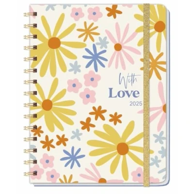 Abbildung von Love Spiral Kalenderbuch A5 2025: Taschenkalender 2025 mit Spiralbindung und viel Platz für Termine. Praktischer Buch Kalender Termine To dos. ... Stickerbögen. (Kalenderbücher Heye)