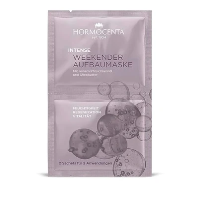 Abbildung von Hormocenta Intense Weekender Aufbau Maske 2 x 6ml Reichhaltige Pflege aus reinem Pfirsichkernöl und Sheabutter Sachets für Anwendungen (12ml)