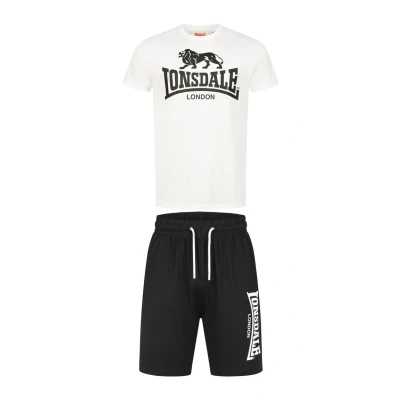Abbildung von Lonsdale SET Normale Passform MAIR Jogginghose, Herren, Größe: Large, White black