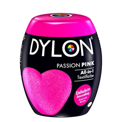 Abbildung von DYLON Passion Pink All in 1 Textilfarbe (350 g), Stofffarbe zum Einfärben und Auffrischen der Waschmaschine, für frische intensive Farben
