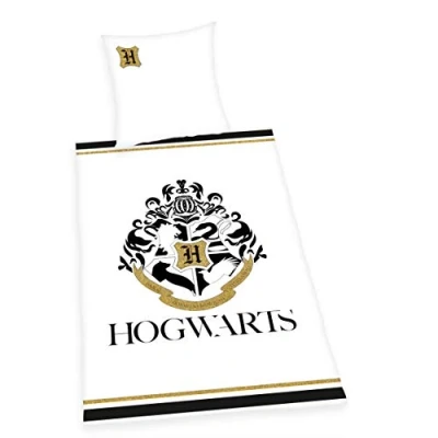 Abbildung von Herding Harry Potter Bettwäsche Set, Mit Golddruck, Wendemotiv, Bettbezug 135 x 200 cm, Kopfkissenbezug 80 Baumwolle/Renforcé