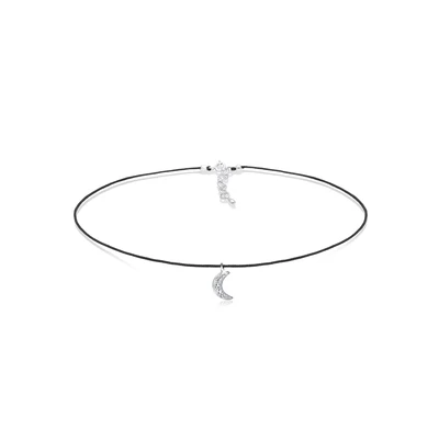 Abbildung von Elli Sparkling MOON MIT Kristallen VON Swarovski Halskette, Damen, Größe: 36, Schwarz