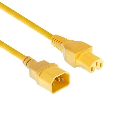 Abbildung von ACT Warmgerätekabel 1.2m, C14 Stecker auf C15 Buchse, Stromkabel Verlängerung, Warmgerätestecker Gelb AK5307