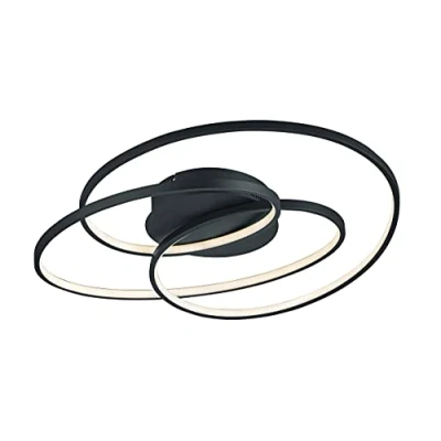 Abbildung von Trio Leuchten LED Deckenleuchte Gale 673916032, Metall Schwarz matt, inkl. 38.5 Watt, Switch Dimmer, 60cm x 43cm