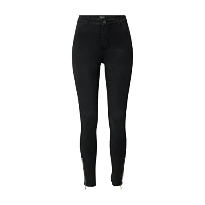 Abbildung von ONLY Onlroyal HEM ZIP Clean Pimbox Jeans Skinny Fit, Damen, Größe: XSx30, Black