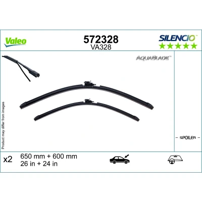 Abbildung von Scheibenwischer Valeo 572328 vorne Flachbalkenwischblatt Top Lock unbeheizt MERCEDES BENZ: Sprinter 4 t Van, 3.5 Tourer