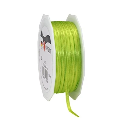 Abbildung von PRÄSENT C.E. Pattberg Satin hellgrün, 50 m Satinband zum Einpacken von Geschenken, 3 mm Breite, Geschenkband Dekorieren &amp; Basteln, Dekoband, Anlass