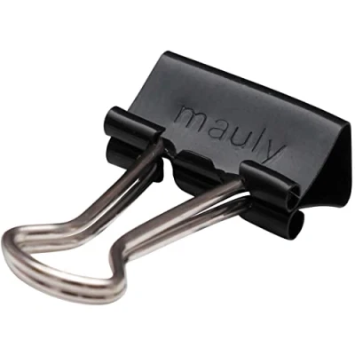 Abbildung von MAUL original mauly Klemmer (12 Stück) 15 mm Befestigung mit 5 zum Klemmen von bis zu 50 Blatt Papier vielseitig einsetzbar im Büro, als Küchen Gadgets und Haushalt Schwarz