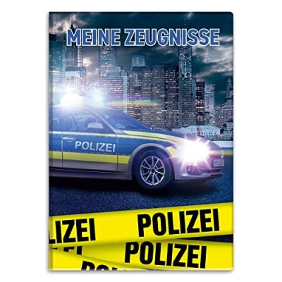 Abbildung von itenga Zeugnismappemit Motiv DIN A4 Dokumentenmappe Zeugnisse für Kinder Jugendliche Schüler Mädchen (Polizei)
