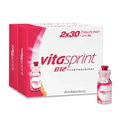 Abbildung von Vitasprint B12 Trinkfläschchen, 2x30 St. Mit hochdosiertem Vitamin und wertvollen Eiweißbausteinen für mehr geistige körperliche Energie weniger Müdigkeit Erschöpfung