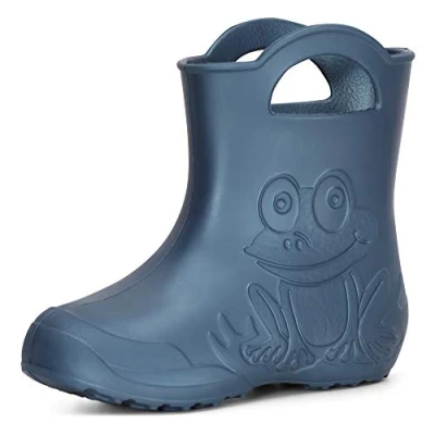 Abbildung von Ladeheid Eva federleichte Kinder Gummistiefel für Jungen und Mädchen Regenschuhe Bequeme wasserdichte Regenstiefel LA CA 01