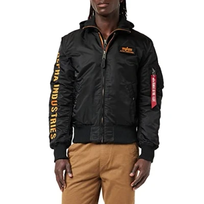 Abbildung von Alpha Industries Herren MA 1 D Tec SE Bomberjacke, Black/Orange, M