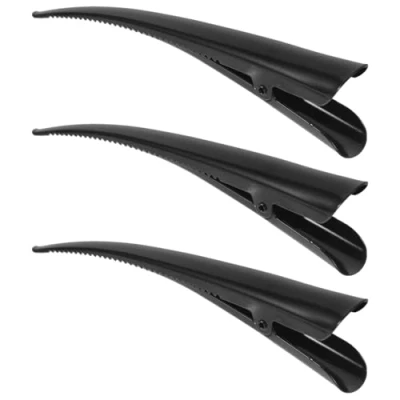 Abbildung von Haarspangen aus Metall, Entenschnabel Haarklemmen, Haarclips zum Stylen Abteilklammern Friseur Haarschmuck (3pcs)