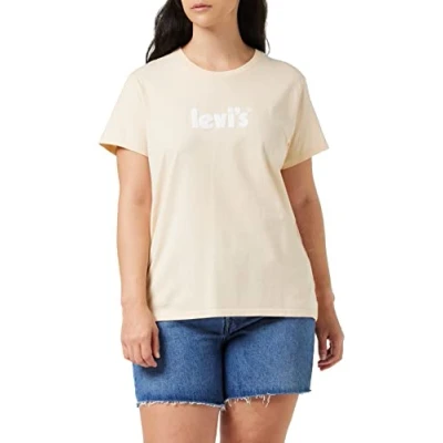 Abbildung von Levi&#039;s THE Perfect TEE Tshirt print, Damen, Größe: Small, Seasonal poster logo peach puree