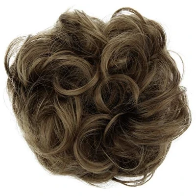 Abbildung von CAISHA Haarteil Haargummi Hochsteckfrisuren Brautfrisuren Voluminös Gelockt Unordentlich Dutt Kunstfaser DM15cm Hellbraun G8A