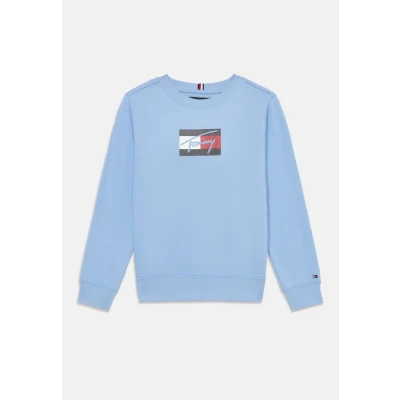 Abbildung von Tommy Hilfiger Script FLAG Unisex Sweatshirt für Kinder, Größe: 98, Cloudy blue