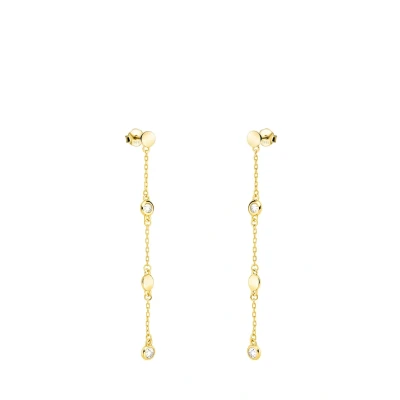 Abbildung von SOFIA MILANI Damen Ohrringe 925 Silber vergoldet/golden &amp; mit Zirkonia Steinen Ohrhänger E2789