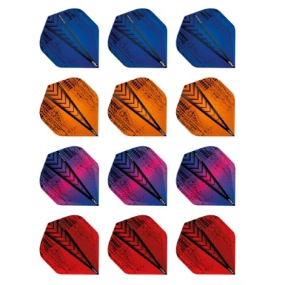 Abbildung von RED DRAGON Hardcore Treads Auswahlpackung Extra Dicke Standard Dart Flights 4 Sätze pro Packung (12 insgesamt)