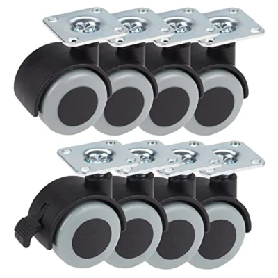 Abbildung von Dörner + Helmer 8er Set TPE Doppelrolle mit Rückenloch im Rollenmix, Tragkraft 30 kg/Rolle