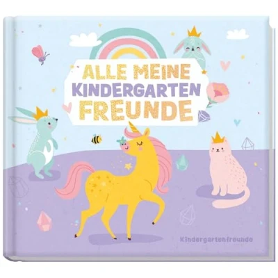 Abbildung von Freundebuch Kindergarten &quot;Einhorn&quot; Alle meine Kindergartenfreunde: Freundealbum zum Malen, Ankreuzen, Ausfüllen nachhaltig &amp; klimafreundlich