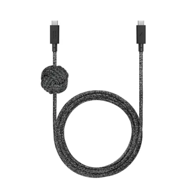 Abbildung von Native Union Anchor Cable 240W 10ft verstärktes geflochtenes USB C auf Ladekabel mit PD 3.1 und gewichtetem Knoten Für iPhone 16, 16 Pro Max, MacBook 14&quot;/16&quot; M2, Air 15&quot; M2 (Cosmos)