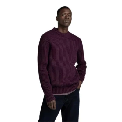 Abbildung von G STAR RAW Herren Essential Knitted Pullover, Purpur (lt maze D23731 D447 8880), L