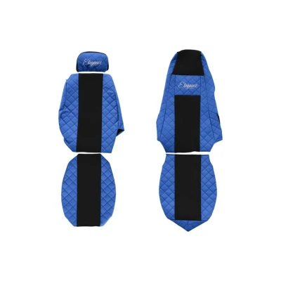 Abbildung von F CORE Elegance FX03 BLUE Sitzschonbezug Blau Mit Motiv Eco Leder vorne