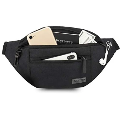 Abbildung von MAXTOP Bauchtasche Gürteltasche für Damen und Herren Hüfttasche Outdoor Groß Handytasche Sport Wasserdicht Laufgürtel Umhängetasche Geldgürtel Camping Wandern Fitness Fahrrad Geschenke