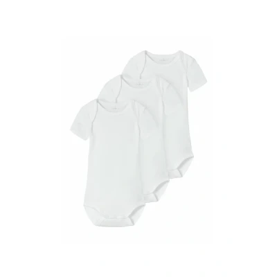 Abbildung von Name it baby Unisex Nbnbody 3P Ss Solid 4 Noos, Bright White, Numeric_80 (3er Pack)