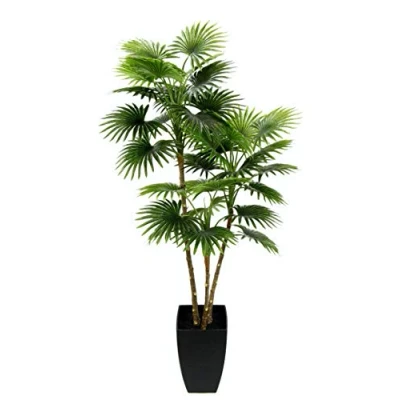 Abbildung von Palme künstlich Fächerpalme im Topf Pflanzen Kunstpalme Kunstpflanze Dekopalme Schirmpalme Kunstbaum Palmenbaum Baum Dekobaum Grünpflanze Deko Pflanze Dekoration Geschenk Bäumchen Tropische Exotische