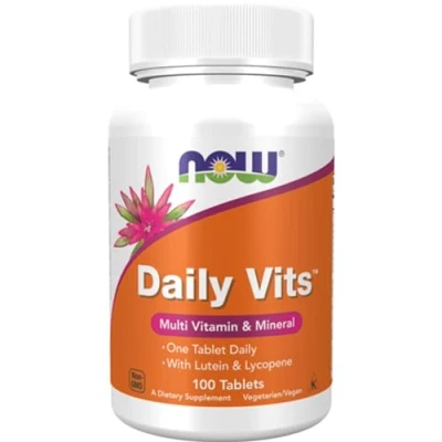 Abbildung von Now Foods, Daily Vits, Multivitamin, 100 vegane Tabletten, Laborgeprüft, Glutenfrei, Sojafrei, Vegetarisch, Ohne Gentechnik