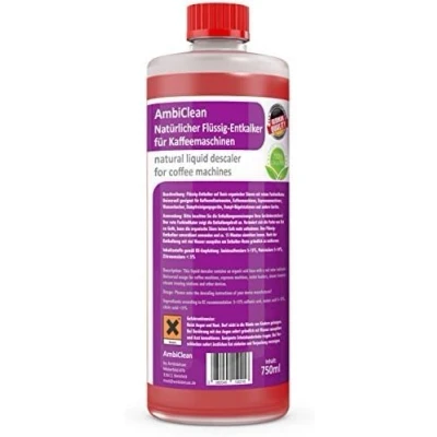 Abbildung von AmbiClean Universal Entkalker Für Kaffeevollautomaten, Kaffee Maschinen, Wasserkocher etc. 100% Natürlich Made in Germany Jura, Siemens, Delonghi, Krups, Melitta, Bosch uvm. 1 x 750ml