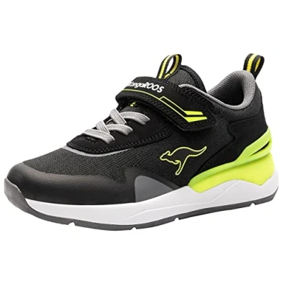 Abbildung von KangaROOS Unisex Kinder KD Gym EV Sneaker, Jet Black/Neon Yellow 5062, 32 EU