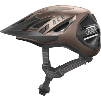 Abbildung von ABUS Stadthelm Urban I 3.0 ACE sportlicher Fahrradhelm mit LED Rücklicht, verlängertem Schirm und Magnetverschluss für Damen Herren Braun Metallic, Größe S