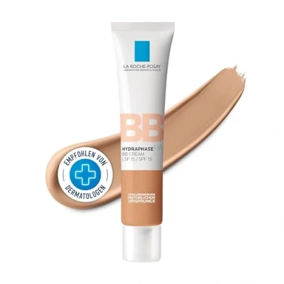 Abbildung von La Roche Posay Hydraphase HA BB Cream Mittel: Feuchtigkeitsspendende mit LSF 15, Für einen ebenmäßigeren Teint, Nicht fettende Textur, normale bis trockene Haut, 40 ml