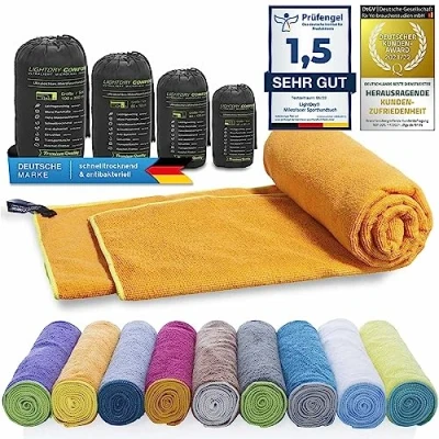 Abbildung von LightDry® Original Mikrofaser Sporthandtuch Backpack Reise Handtuch Sport &amp; Fitness Badehandtuch saugfähig, leicht antibakteriell und extrem schnell trocknend