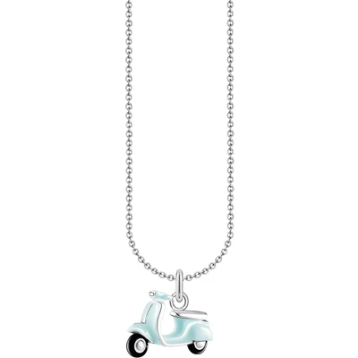 Abbildung von Thomas Sabo Kette mit mintfarbenem Motorroller Anhänger 925 Sterlingsilber KE2217 041 7